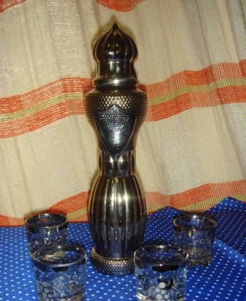 Штоф и 4 рюмки (металлика) Москва