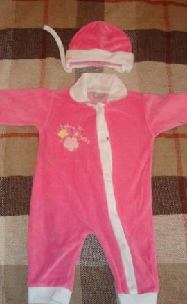Плюшевый комбинезон и шапочка 68-74 разм Москва