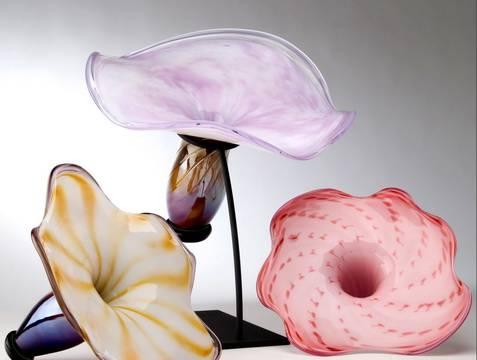 Стеклянная ваза на металической подставке Санкт-Петербург