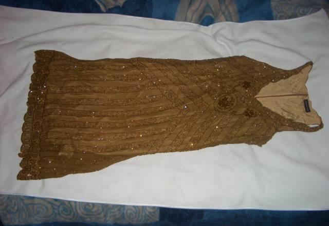 Платье вечернее горчичное с вышивкой бисером Санкт-Петербург