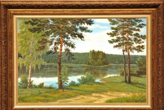 "Вдоль берега реки" холст,масло Москва