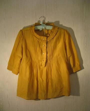 Прекрасная блузка горчично-желтого цвета Москва