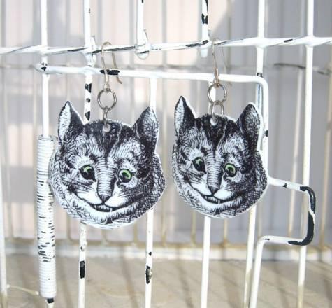 Серьги с Чешырским котом Санкт-Петербург