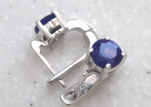 Серьги серебряные с сапфирами Москва