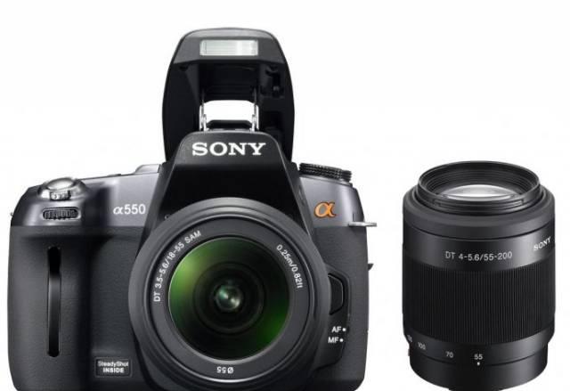 Sony dslr -a550Y с двумя объективами Москва