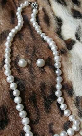 ***Натуральный ЖЕМЧУГ ожерелье+серьги классика*** Москва