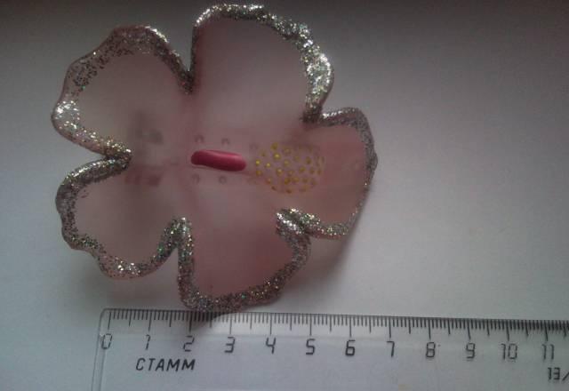 Заколка для волос розовый цветок Москва