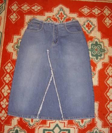 Джинсовая юбка оригинального покроя, р.46 Москва
