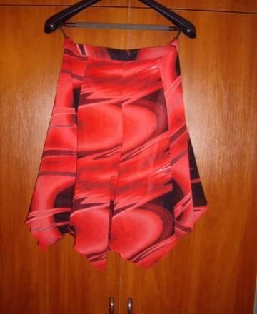 Красная с черным юбка из шифона, размер 48 Москва