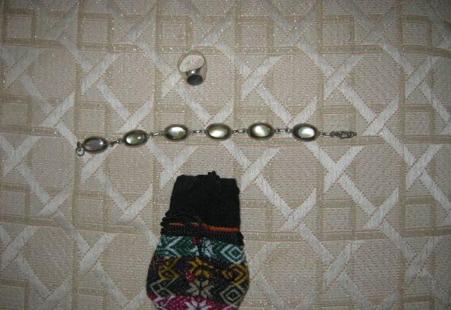 Браслет и кольцо из серебра с перламутром Москва