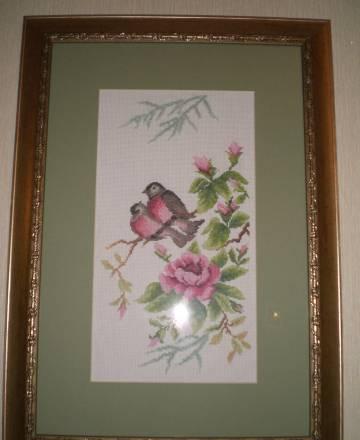 Вышитая картина (райские птицы) Москва