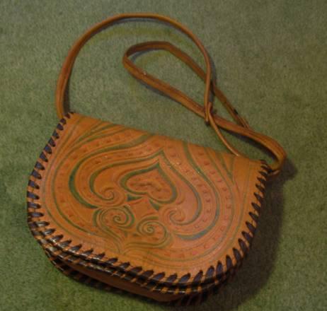 Сумочка бежевая кожа, винтаж, ручная работа Москва