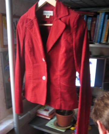 Супер - красный вельветовый пиджак 44 разм Москва