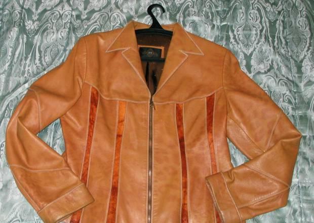 Куртка из натуральной кожи рыжая Москва