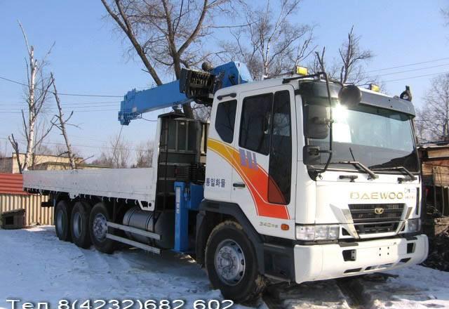 Daewoo, бортовой с краном 2004г Новосибирск
