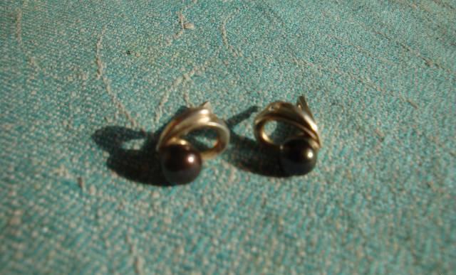 Серьги серебро черный жемчуг Москва