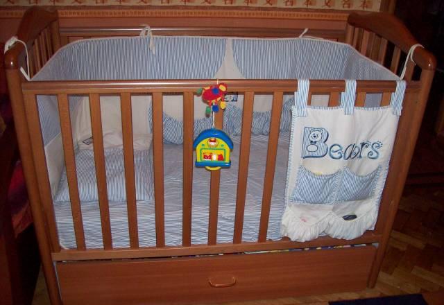 Кроватка + матрасик + бамперы Москва