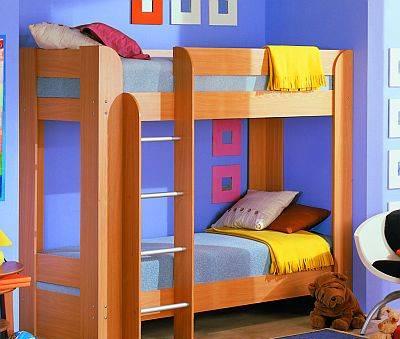 Кровать двухъярусная с матрасами (гобелен) Москва