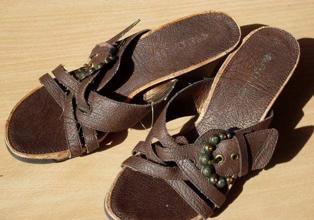 Босоножки- сабо,  коричневые , новые" Москва