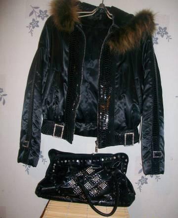 Куртка и сумка со стразами.Красиво Москва