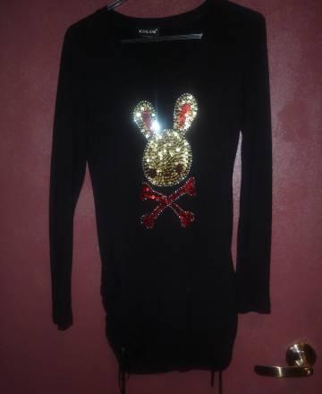 Ковта-платье с зайцем из пайеток Москва