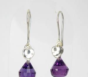 Серебряные серьги и подвеска с аметистом Екатеринбург