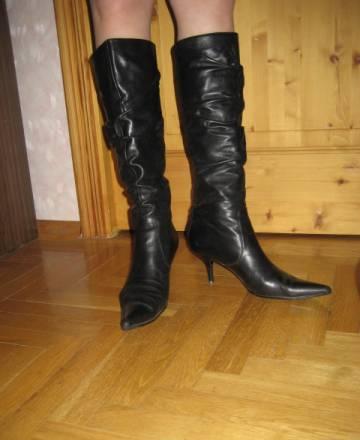 Сапоги кожаные черные р.39 Москва