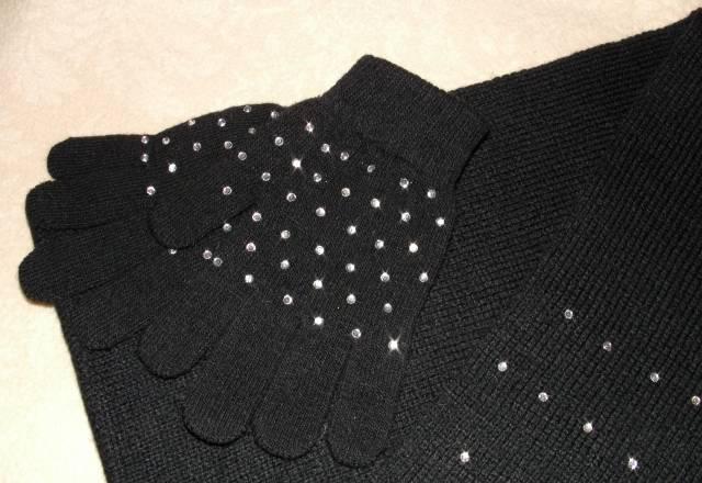 Шарф+перчатки со стразами Санкт-Петербург