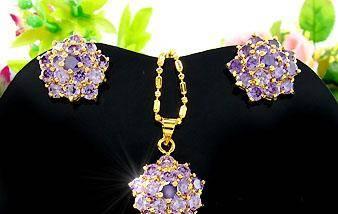 Кулон и сережки с Аметистами Москва