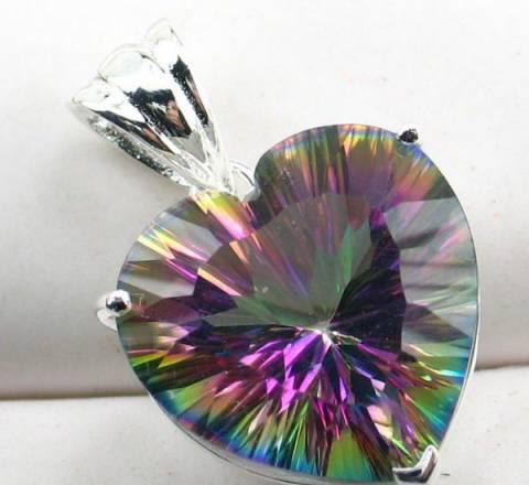 Подвеска - сердце с мистик топазом Балашов