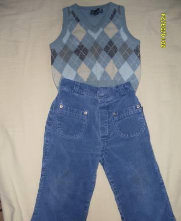 Вельветовые брюки и жилетка 1-2 года Москва