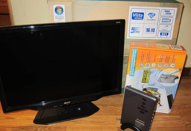 Монитор Acer X202W + тв тюнер AverTV 1080 box Москва