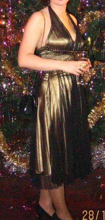 Вечернее платье.Золото+черный шифон Санкт-Петербург