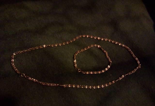 Цепочка и браслет позолоченные Санкт-Петербург