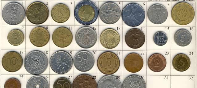Коллекция 30 монет  Европы прошлого века Москва