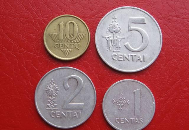 Литва, Сборный Сет (4 монеты) 1991-1999 годов Москва