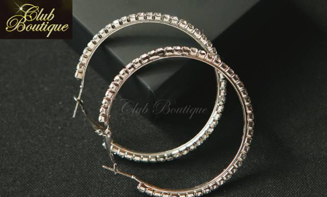 Серьги-кольца с кристаллами Swarovski (Италия)  Москва