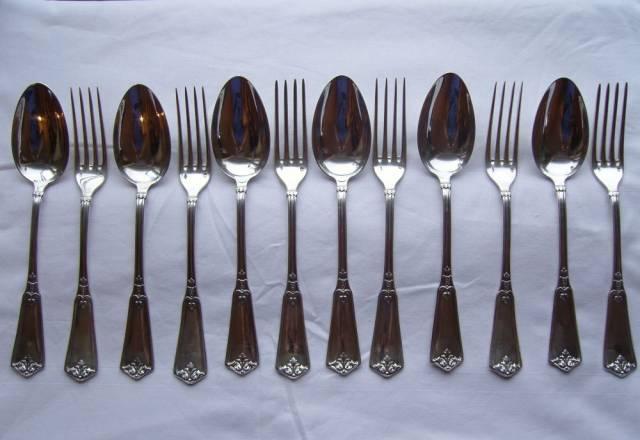 Набор столовый на 6 персон. Серебро 950. Франция 1 Москва