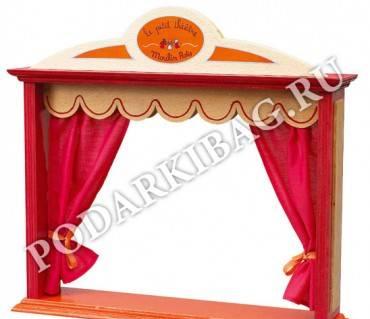 Куклы-перчатки,сцена с занавесом для дом. театра Москва