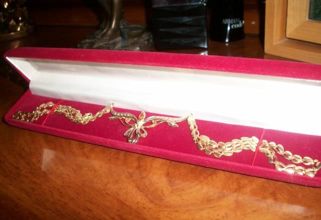 Золотое колье 585, 14бр, 1 топаз Москва