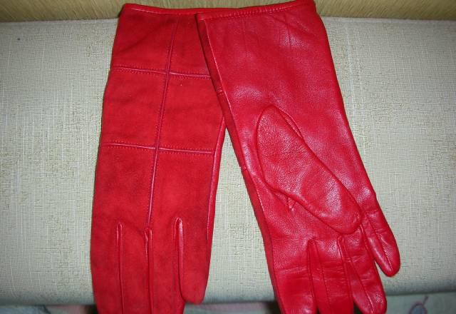 Перчатки итальянские лайковые с замшей 6.5-7 Санкт-Петербург