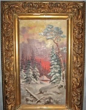Картина "Зимний пейзаж". неизв. автор. н.20 в Москва