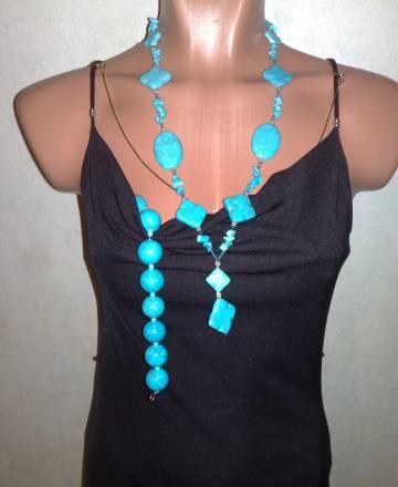 Комплект из бирюзы  и ожерелье Москва