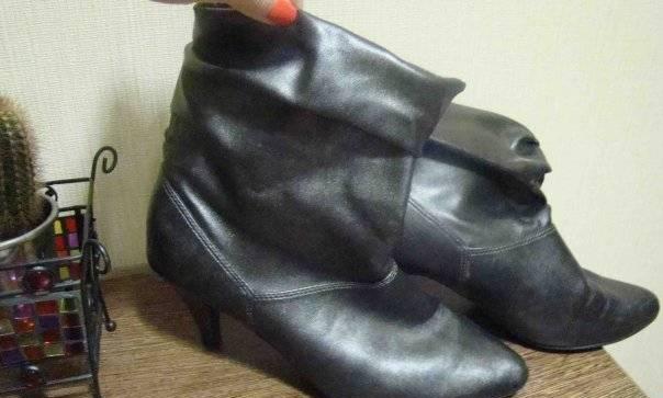Ботильоны (сапожки) стальные, кожзам, р.39 Москва