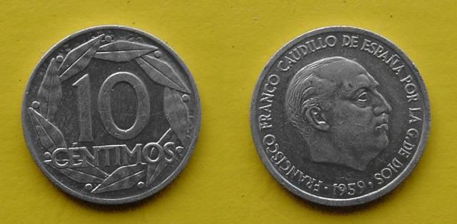 Испания 10 сентимос 1959г Челябинск