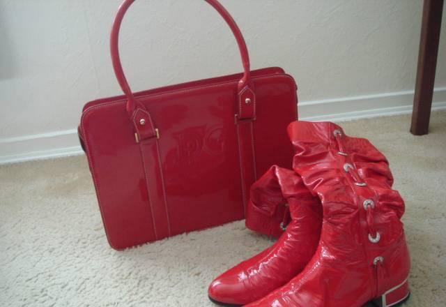 Дамская сумка красная лаковая итал. Di Gregorio Москва