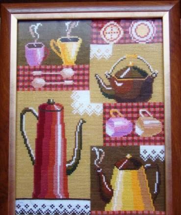 Вышитая картина "Приглашение к чаепитию" Петрозаводск