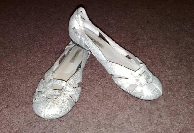 Балетки летние, почти новые, серябристые Санкт-Петербург