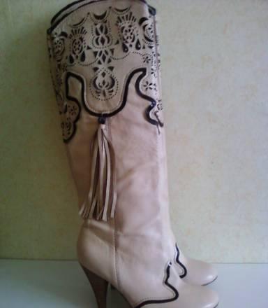 Сапоги бежевые Москва