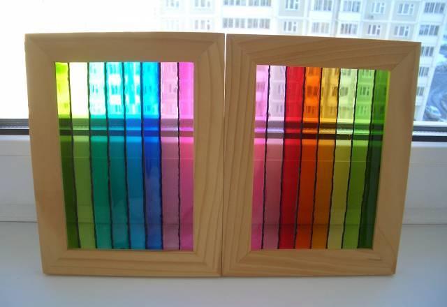 2 витража в холодной и теплой гамме Москва